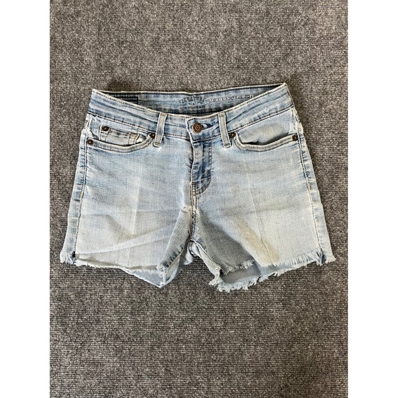 Signature by Levi Strauss & Co. Pants - Signature by Levi Strauss Co Womens Light Wash Modern Straight Denim Shorts 0242